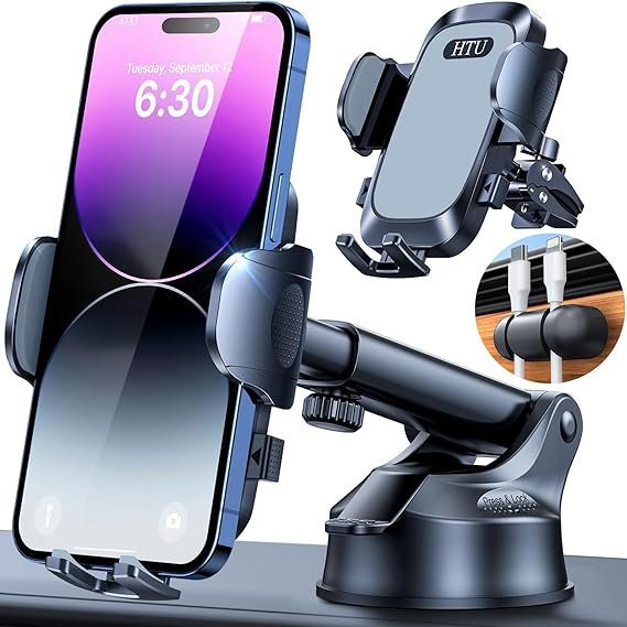 HTU 2025 Ultimate Car Phone Mount【80+LBS Strongest Suction & Military-Grade】【Patent & Safety Certs】