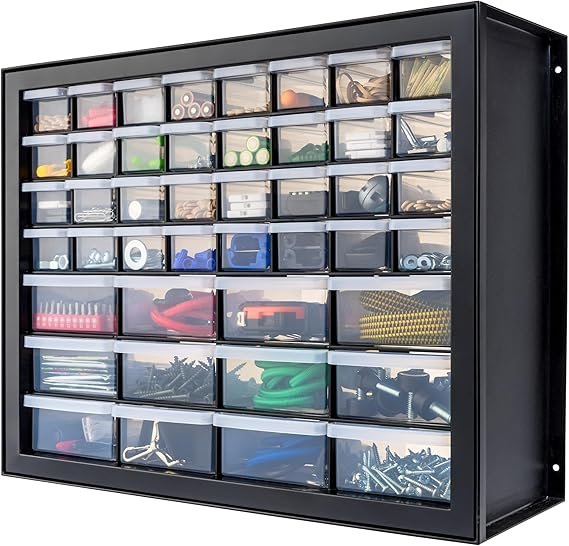 IRIS USA Screw Tool Organizer Small Parts Cabinet Chest, 44-Drawer Hardware Electronics Nuts Bolts S